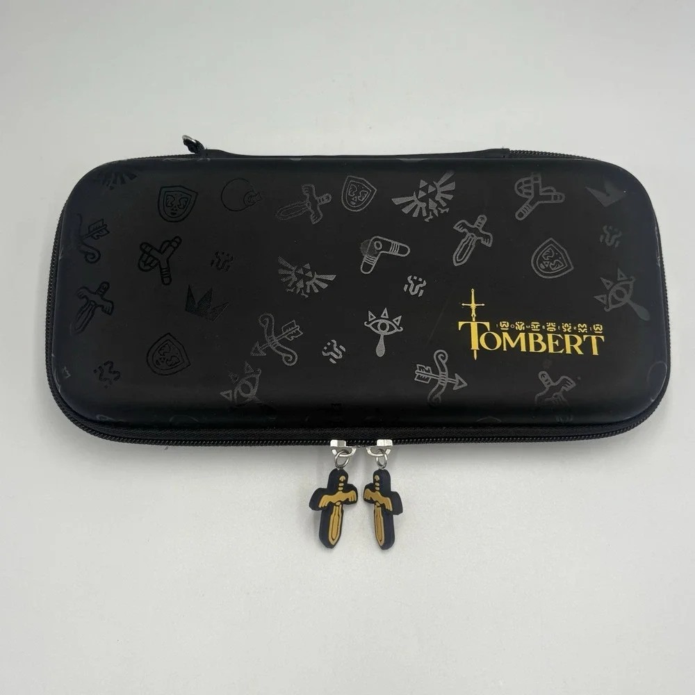 Tombert Switch Hard Shell Case In Black With Embossed Zelda Themed Logos